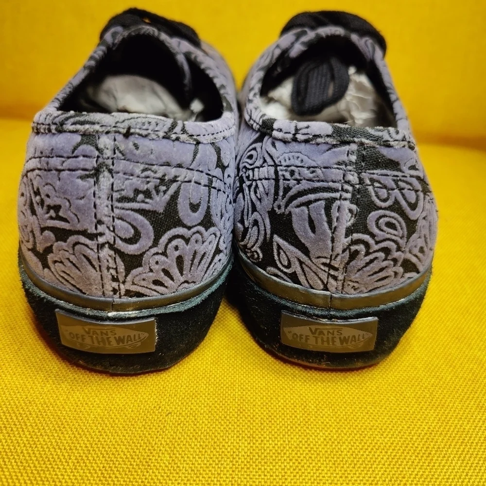 VANS Authentic Velvet Sidewall Wrapped Grey Unisex Sneakers Women's 8.5 Men's 7 - Picture 8 of 10